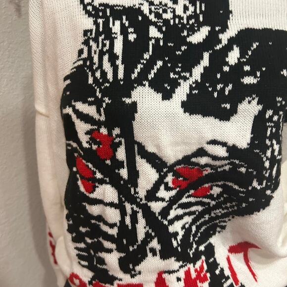 Shein Skeleton Halloween White and red knitted sweater - Picture 2 of 8